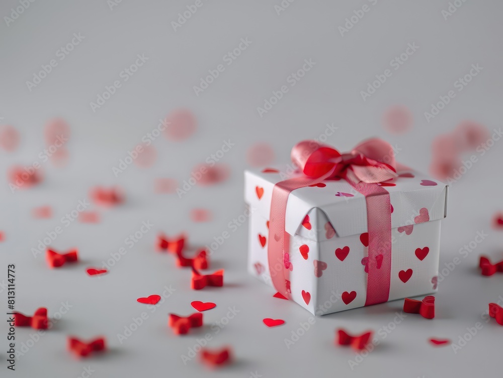 valentine gift box, white background valentine gift box, white background