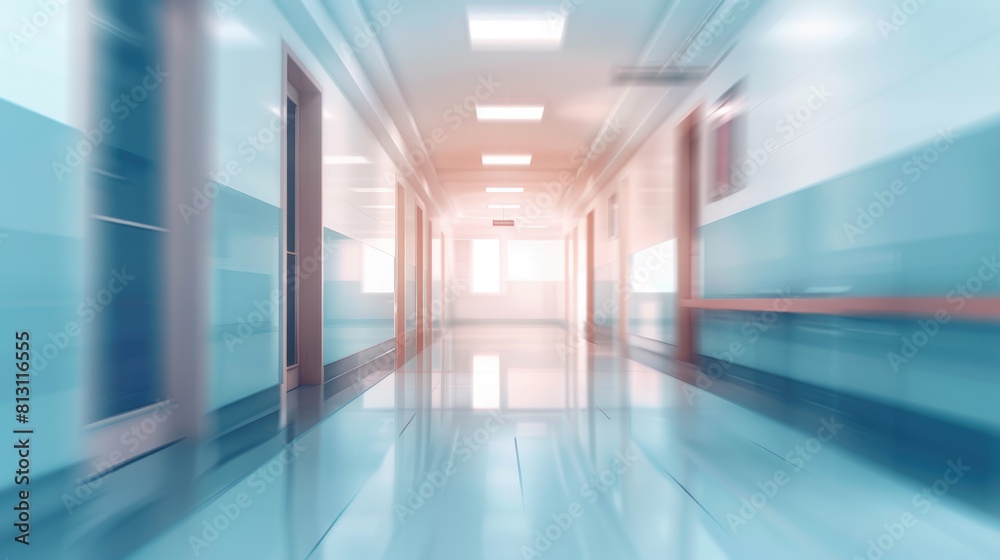 Blurred modern hospital corridor background. Blurred modern hospital corridor background.