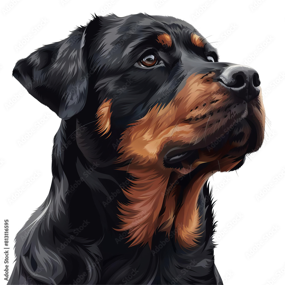 Rottweiler, isolated on white background, perfect for PNG diecut Rottweiler, isolated on white background, perfect for PNG diecut