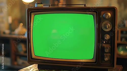 Retro TV with Green Screen photo