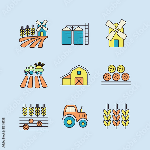 Farm Field vector icon. Agriculture sign