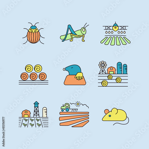 Farm Field icon. Agriculture animal sign