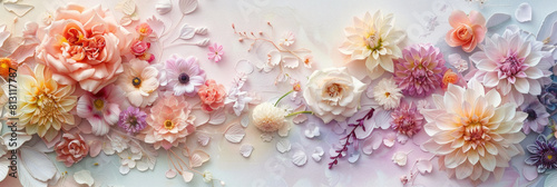 A vibrant and detailed mural featuring an array of colorful flowers adorning a wall