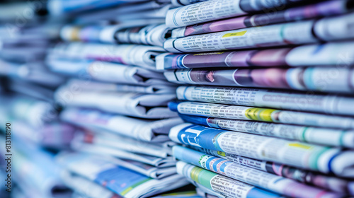 Stack of Newspapers on Table