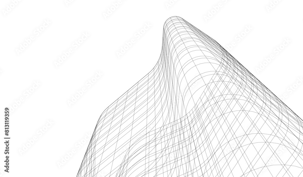 abstract buildings, architectural drawing 3d abstract buildings, architectural drawing 3d
