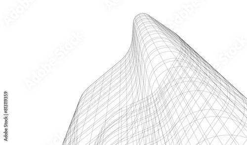 abstract buildings  architectural drawing 3d