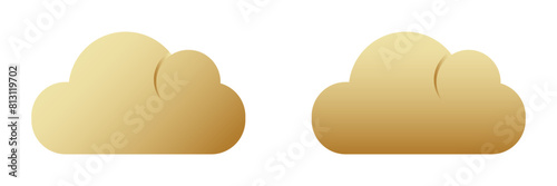 Cloud golden shape vector icons. Silhouette cloud gold sky logo