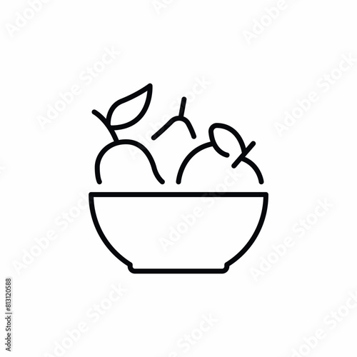 fruits in bowl icon sign