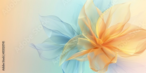 Background, A pastel color gradient background with yellow and blue flowing shapes, Soft gradient background featuring yellow and blue floral-inspired shapes