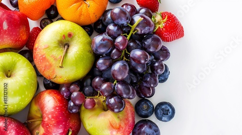 Raw fruit assortment on a vibrant background. A fresh and healthy food choice.