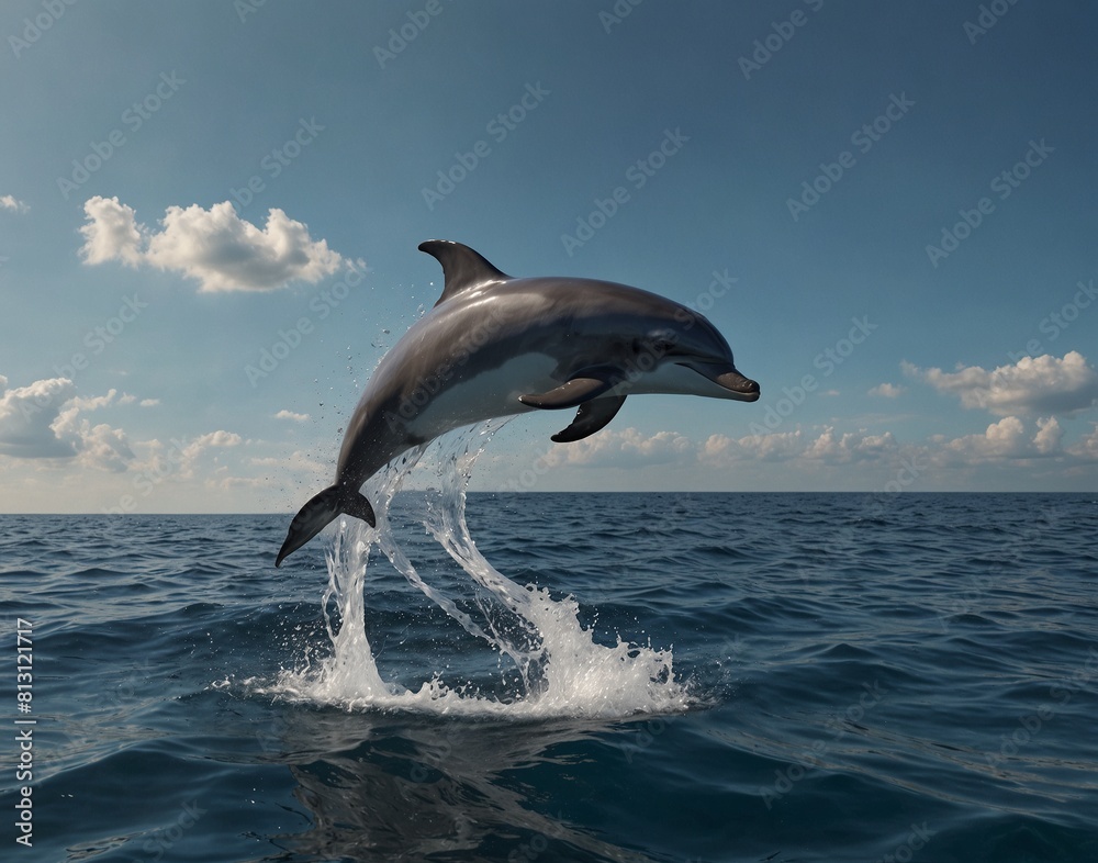Fototapeta premium dolphin jumping out of water