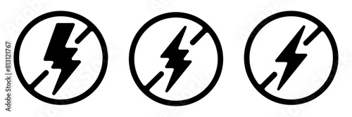 antistatic Energy and Power Flash with Bolt Vector Icon Design