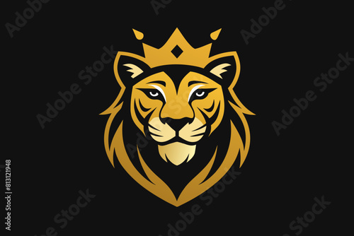 golden-unique-regal-golden-royal-tiger--crown vector illustration 