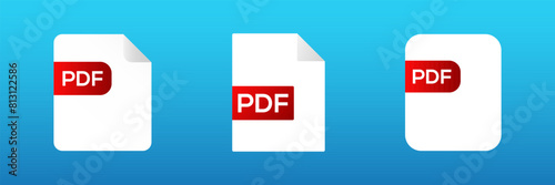 Pdf file vector document icon. Pdf text document
