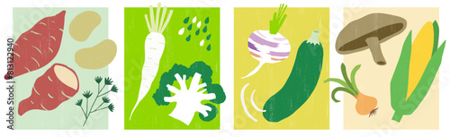 Vegetables illustration set