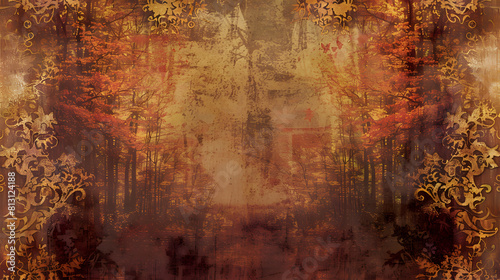 Autumnal Forest Gradient Background  Essence of Fall s Hues