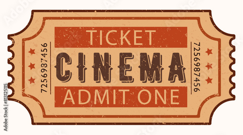 Ticket cinema party film vintage