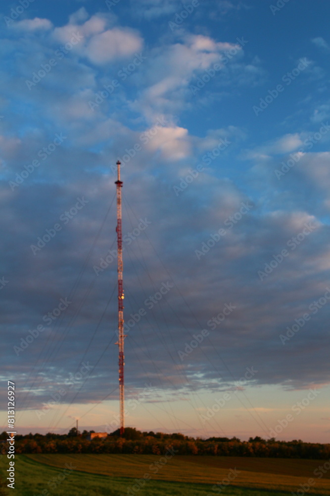 A tall red tower A tall red tower
