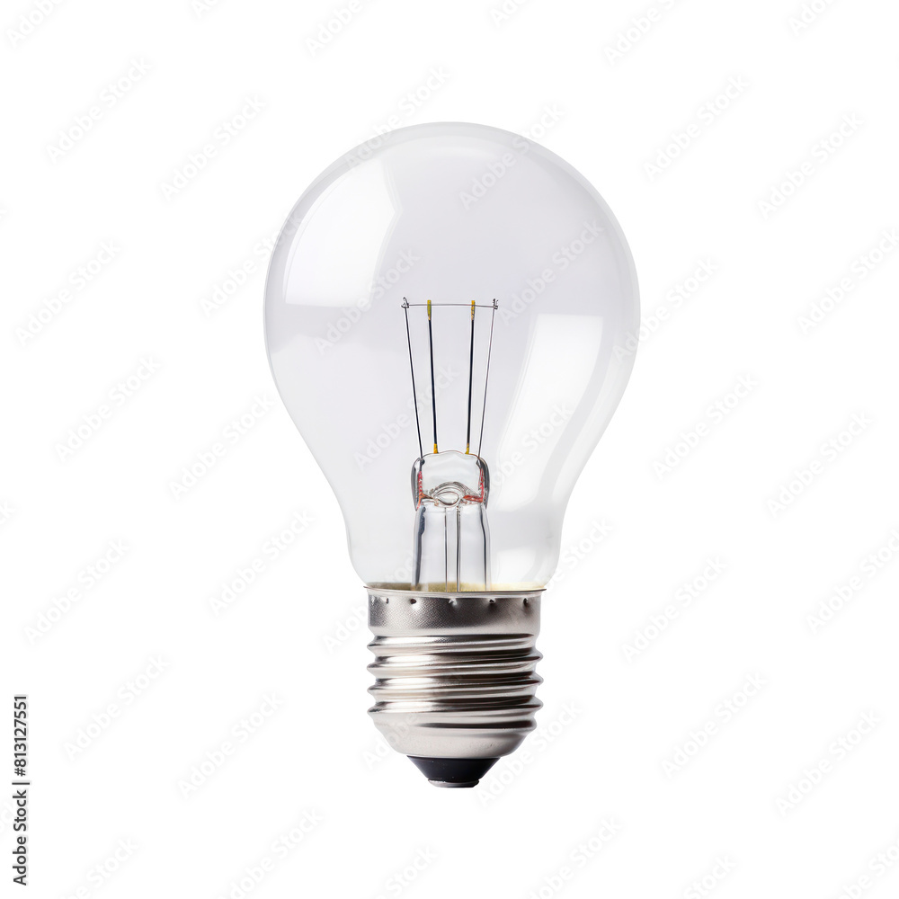Close Up Of Light Bulb with Metal Base. Isolated on Background Close Up Of Light Bulb with Metal Base. Isolated on Background