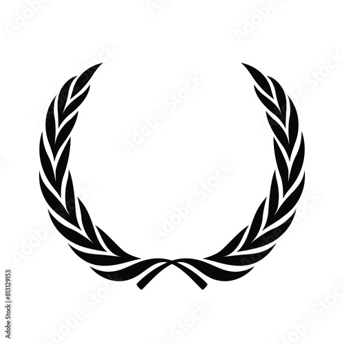 classic round decorative laurel wreath element vector isolated transparent background