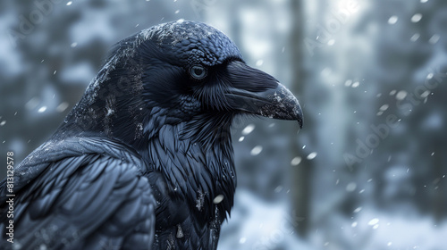 raven in the snow