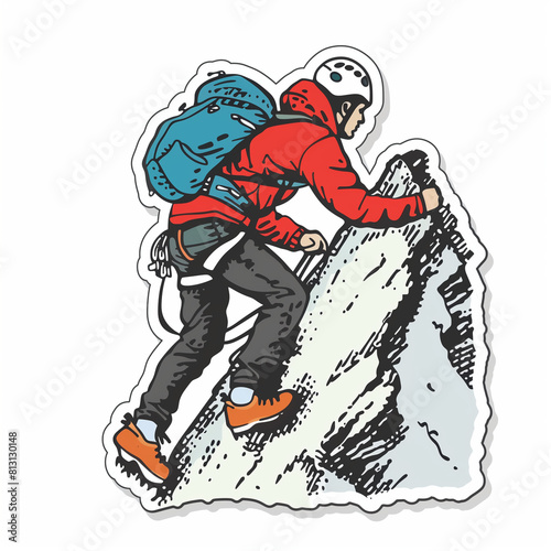 Climber, bright sticker on a white background