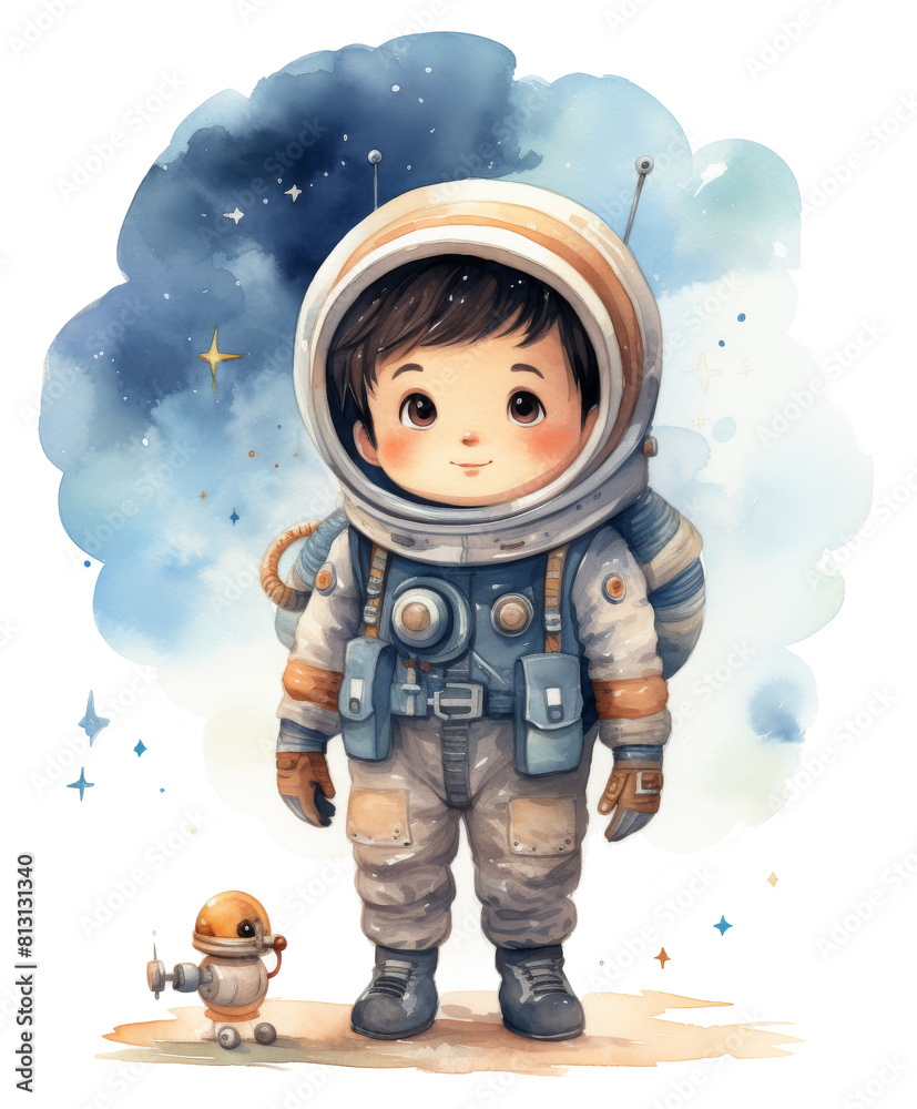 Boy in Space Suit Painting Boy in Space Suit Painting