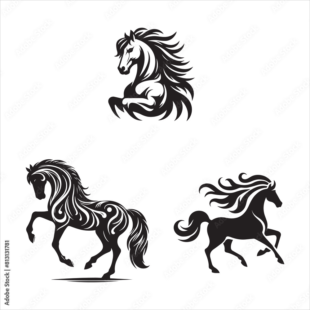 horse silhouette vector icon graphic logo ai generated design