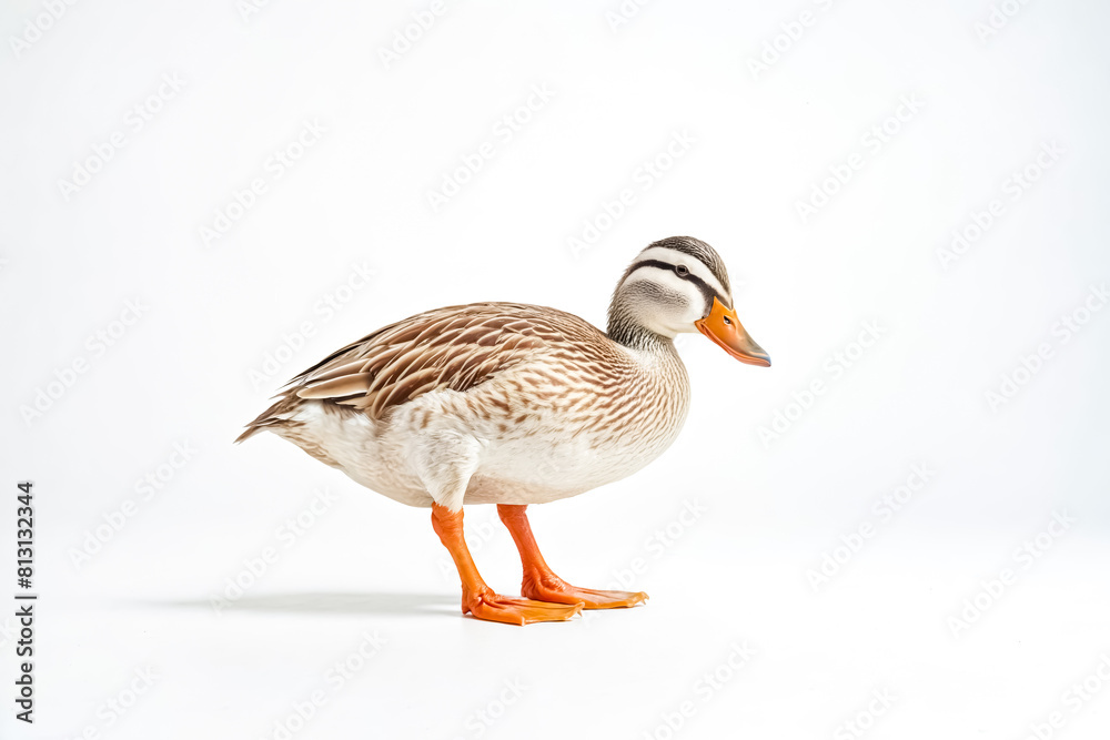 Obraz premium A duck standing on a white background