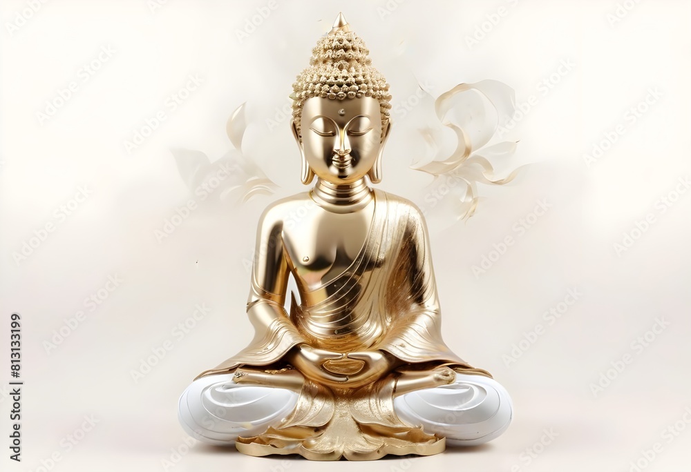 Buddha Day,  statue of buddha with beautiful realistic background 