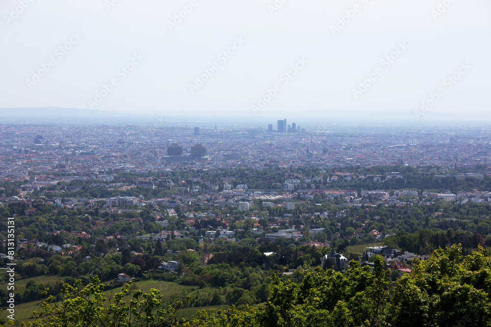 view over vienna, austria, from the Kahlenberg in austria, vienna, at a sunny spring day view over vienna, austria, from the Kahlenberg in austria, vienna, at a sunny spring day