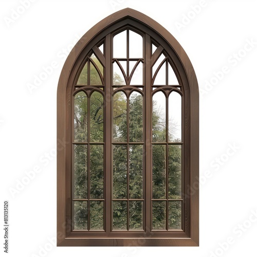 arched wooden window frame