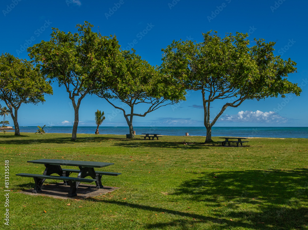 Exposure done in Kualoa Regional Park, were you can view Mokolii island, more widely referred to as Chinamans Island Hat, located in Oahu Island, Hawaii, very close to Kuala Ranch known as the locatio