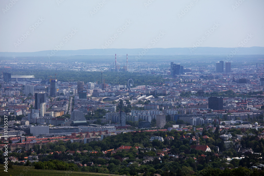 view over vienna, austria, from the Kahlenberg in austria, vienna, at a sunny spring day view over vienna, austria, from the Kahlenberg in austria, vienna, at a sunny spring day