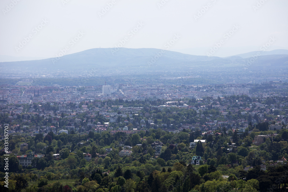 view over vienna, austria, from the Kahlenberg in austria, vienna, at a sunny spring day view over vienna, austria, from the Kahlenberg in austria, vienna, at a sunny spring day