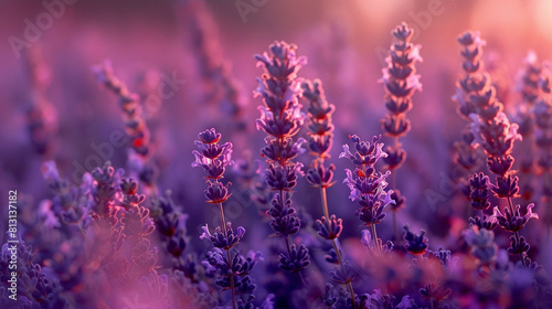 Lavender field close-up. Lavender for background