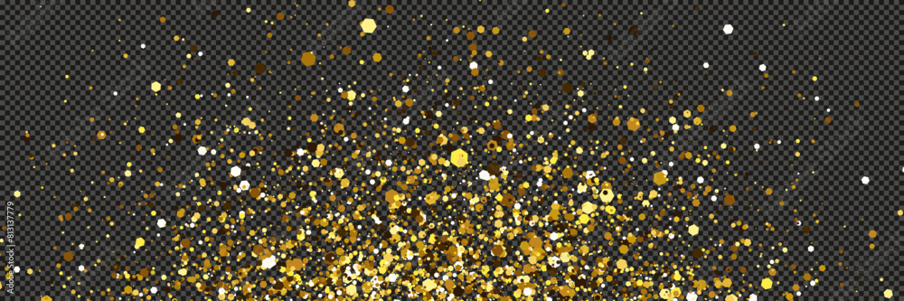 Gold glittering dust with stars on transparent backdrop Gold glittering dust with stars on transparent backdrop