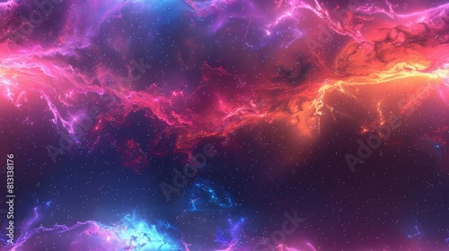 Nebula cloud in vibrant colors front view nebula glow digital binary as object vivid