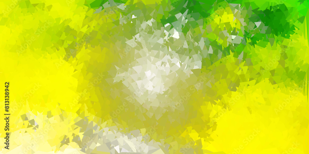 Light green, yellow vector poly triangle template.