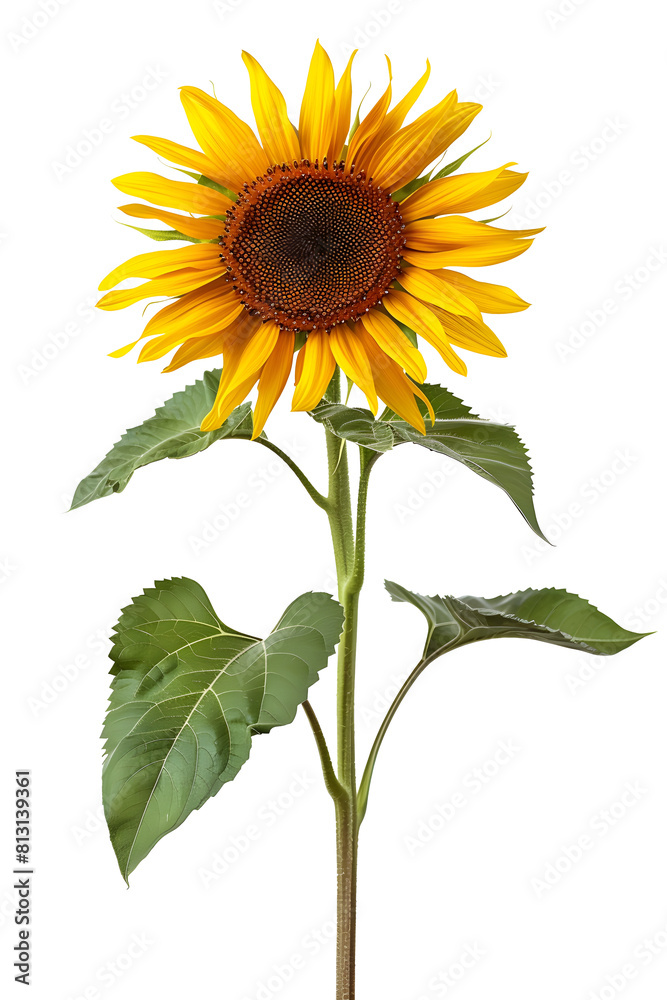 Obraz premium Wonderful Sunflower (Helianthus annuus, Asteraceae) isolated on white background