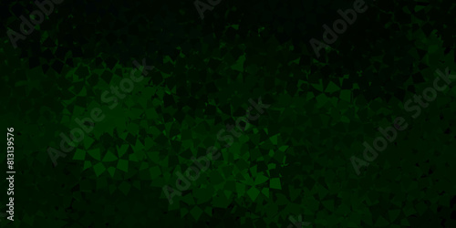 Dark green vector pattern with polygonal shapes.