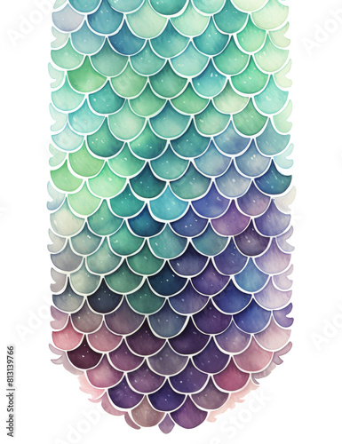 A Watercolor Painting of a Fishs Tail