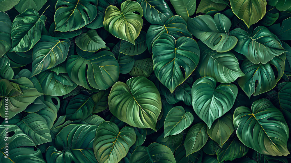 Leaves form a picturesque pattern, offering a serene natural background.