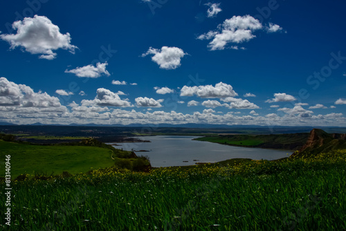 photographs of beautiful landscapes with lagoons and white clouds 