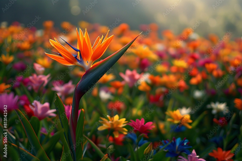 Vibrant Flower Amidst a Field of Colorful Wildflowers Vibrant Flower Amidst a Field of Colorful Wildflowers