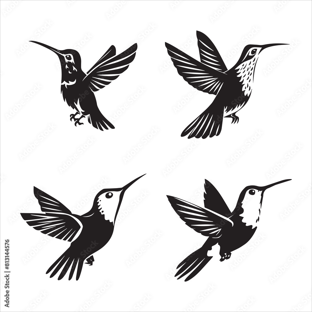 Hummingbird silhouette vector icon graphic logo design ai generated Hummingbird silhouette vector icon graphic logo design ai generated