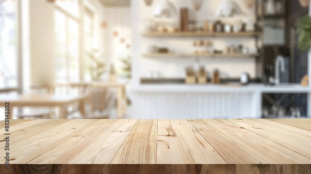 A copyspace with wooden counter A copyspace with wooden counter