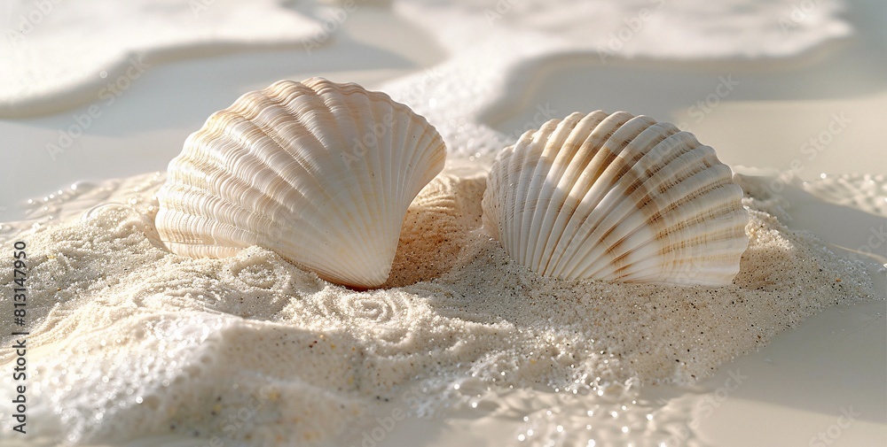 Seashells and Sand: A Close-Up Nature Macro Shot for Commercial Use Seashells and Sand: A Close-Up Nature Macro Shot for Commercial Use