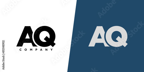 Letter A and Q, AQ logo design template. Minimal monogram initial based logotype.