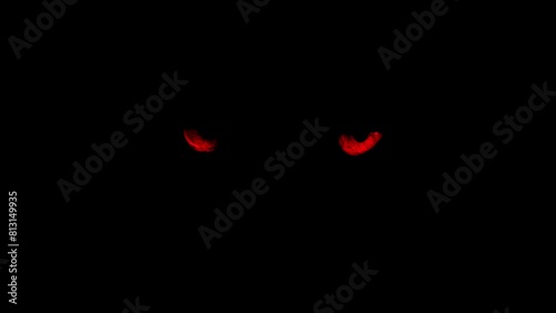 Scary Red Eyes Appear In The Dark

